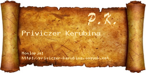 Priviczer Kerubina névjegykártya